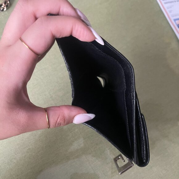 Gucci Black Leather Wallet with Silver G Clasp – Vintage Authentic - Picture 6 of 11